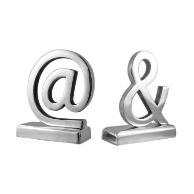 Set of Aluminum AT and AMPERSAND Symbol Bookends  758647305704  262307046815
